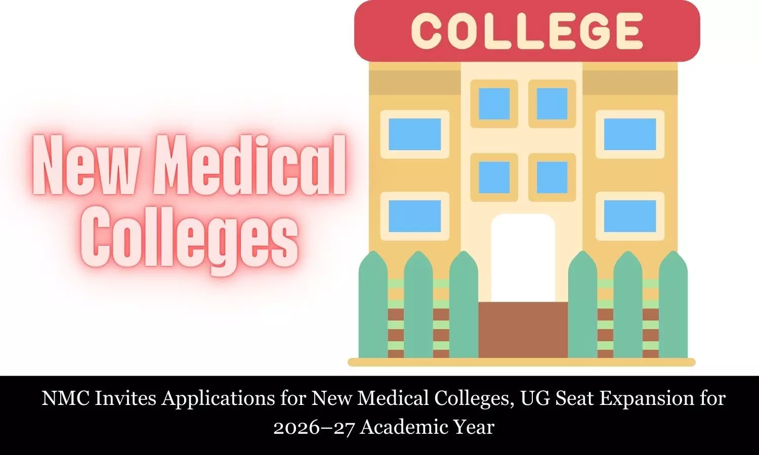 You are currently viewing NMC Invites Applications for New Medical Colleges, UG Seat Expansion for 2026–27 Academic Year