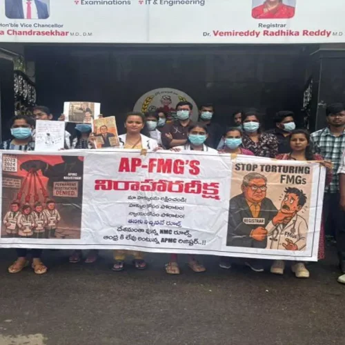 Andhra FMGs on Hunger Strike Over delay in Permanent Registrations